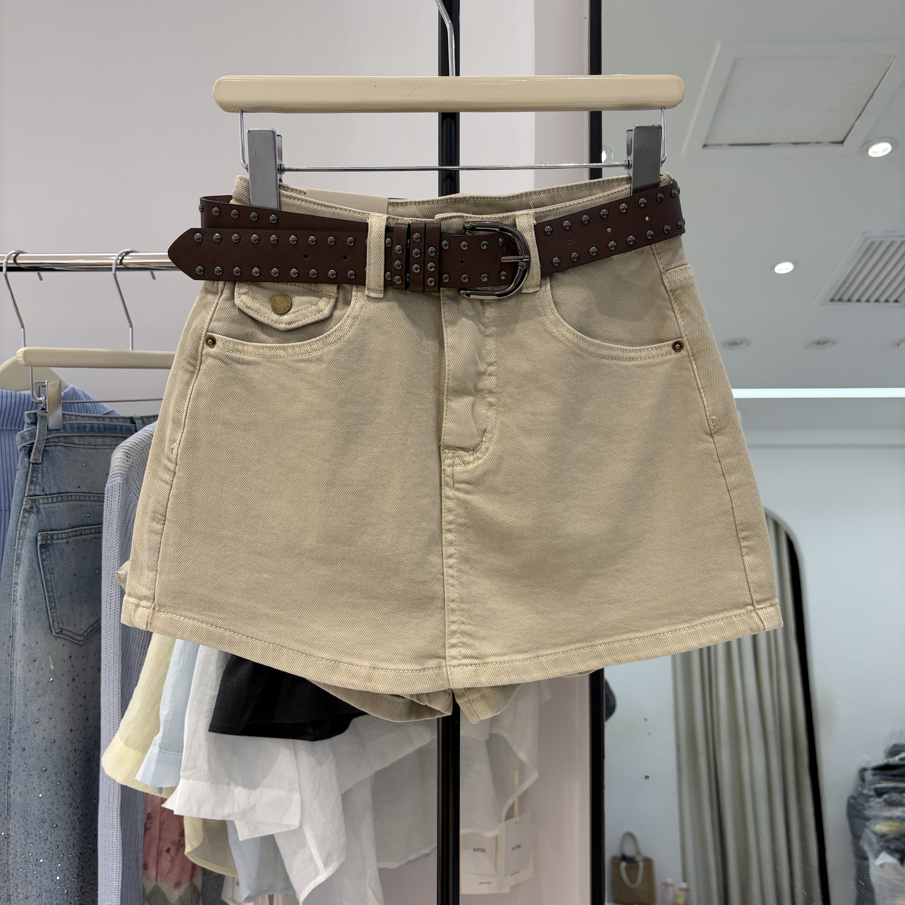 韩版高腰显瘦牛仔短裤女辣妹A字裙裤2026新款百搭街头休闲风27326