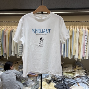 宽松显瘦百搭圆领卡通印花短袖 韩版 T恤女上衣潮1252 新款 2026春季