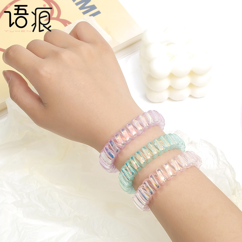 语痕电话线发圈人鱼姬皮筋加粗氛围感手链高弹力扎发ins无痕头绳