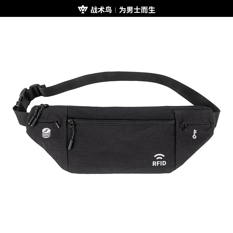 战术鸟护财侠丨RFID出国旅行贴身防盗腰包欧洲旅游隐形挎包手机包