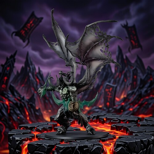 魔兽DC5代伊利丹恶魔形态手办