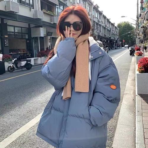 Screen down jacket cotton jacket female 2021 winter bread jacket Korean version thickened loose student cotton jacket