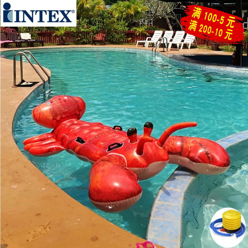 intex新款双人大龙虾充气坐骑 婚纱摄影道具成人游泳浮排动物座骑