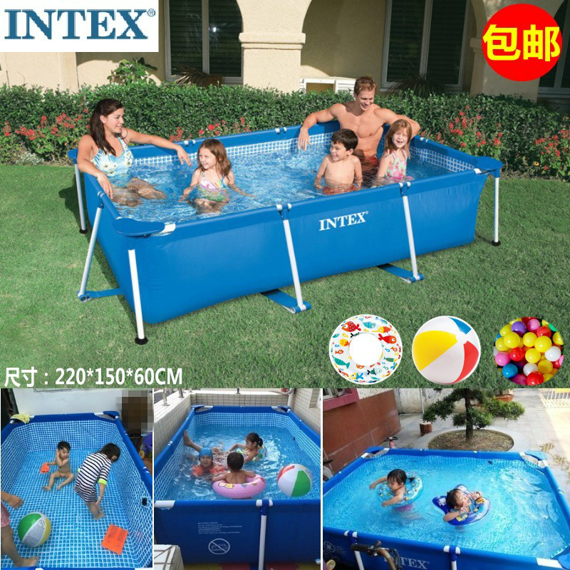 intex正品大号加高夹网加厚泳池