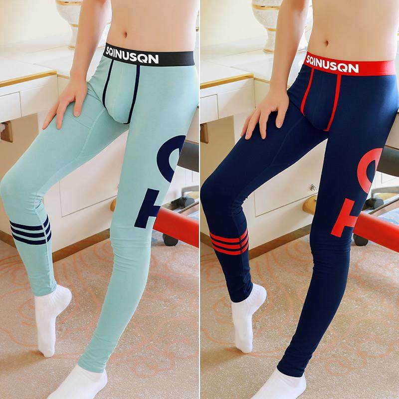 秋裤男士纯棉衬裤男生打底薄款保暖裤春秋冬季线裤紧身男款棉毛裤