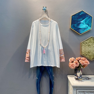 2024年春季新品圆领套头宽松T恤