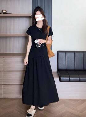 大码夏季高端气质休闲时尚套裙女设计感胖MM短袖上衣半身裙两件套