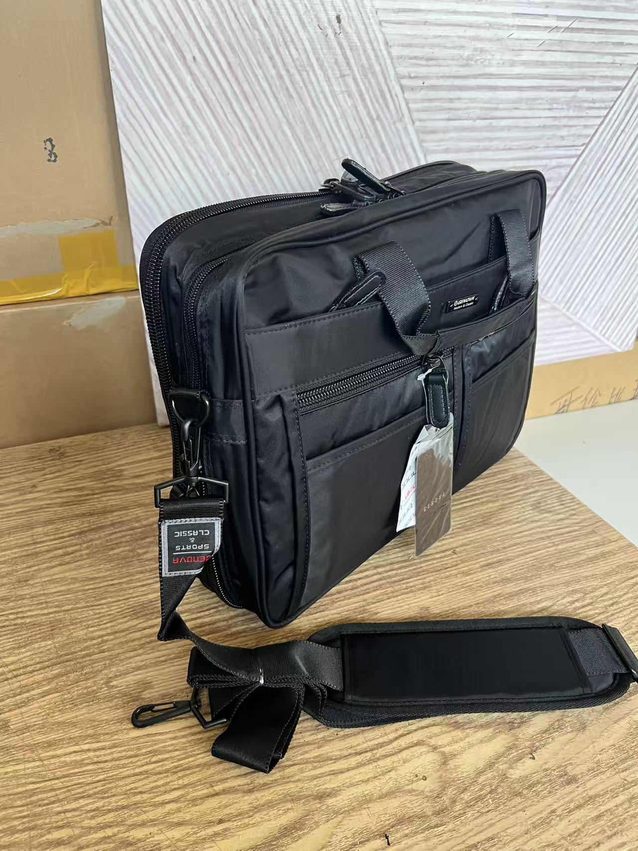 日单商务手提单肩电脑公文包高密度分格牛津尼龙面料防水耐磨抗撕