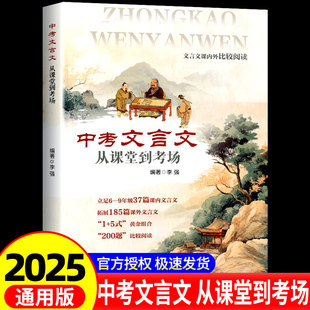 中考文言文 从课堂到考场 文言文解读课内外比较阅读精选译注及赏析中考文言文考纲文言实词复习书籍上海交通大学出版社