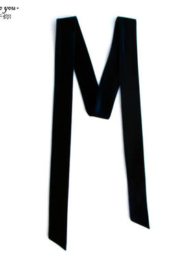 HJG属于你 细长条宽斜角个性优质丝绒丝巾发带百搭小领巾围巾礼物