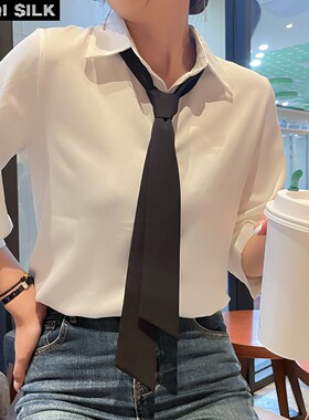 韩版优质黑色休闲不规则领带细长飘带超窄学生男女士学院风纯黑