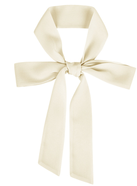 白色米黄色哑光进口优质雪纺超细长条丝巾欧美飘带纯色围巾可定制