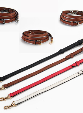 MK蔻驰适用斜挎包包带平细纹棕白色长肩带配件真皮包背包带1.8宽