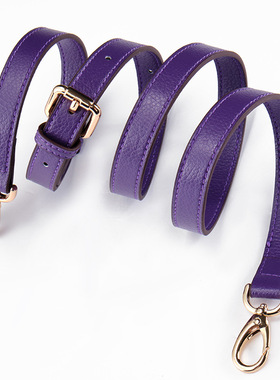 MK替换荔枝纹紫色肩带女斜挎包包带子配件真皮1.2/1.8宽调节长度