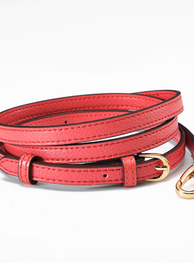 MK蔻驰适用斜挎包包带子荔枝纹西瓜红色肩带配件真皮背包带1.8宽