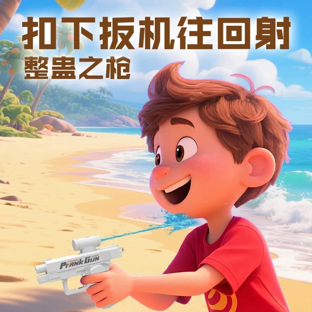 双面喷水整蛊玩具水枪