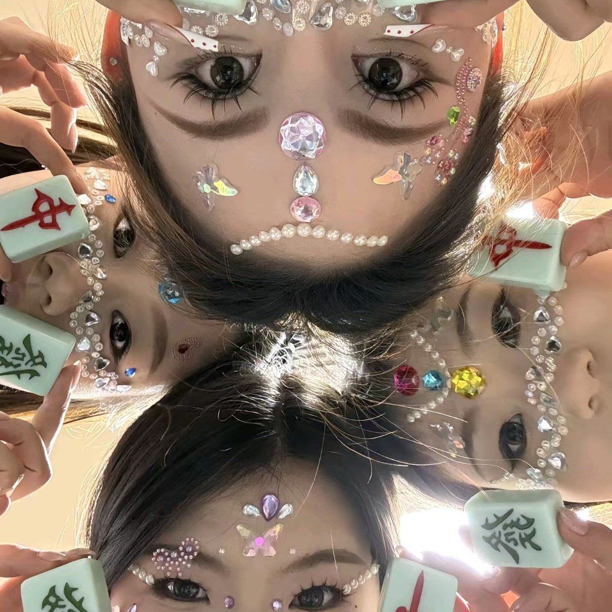 【麻将输了惩罚道具】水晶钻石贴纸个性创意新年过年桌游立体装饰