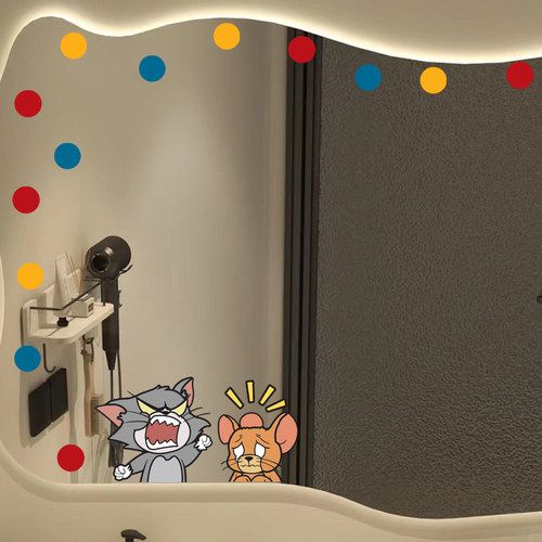 猫和老鼠卫生间镜子贴纸