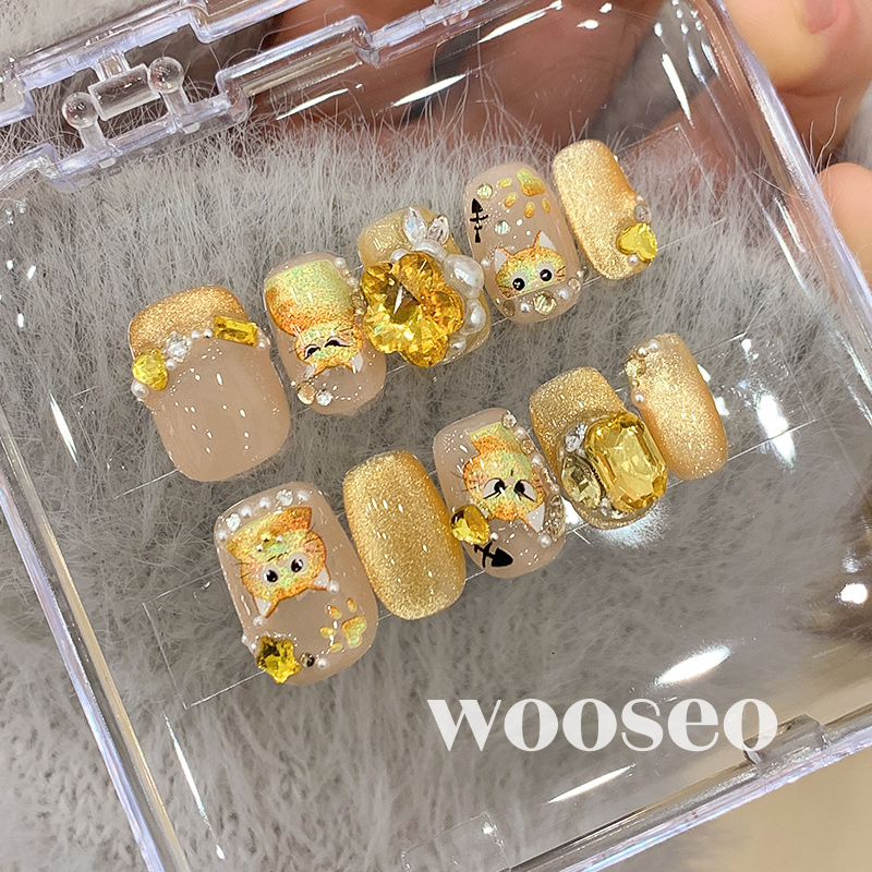 精致显白美甲成品孕妇可用