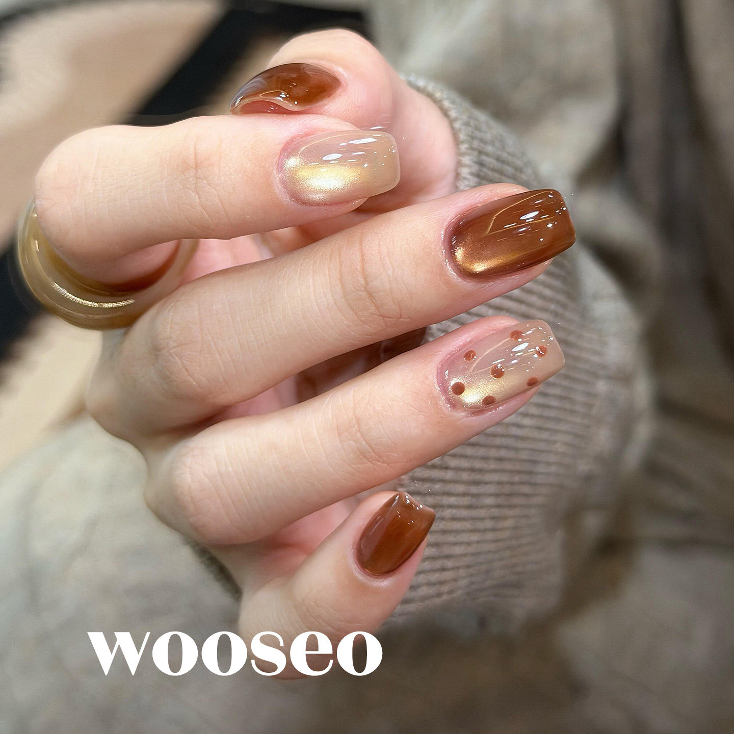 美拉德猫眼穿戴甲短款秋冬高级感手工指甲贴片2026新款穿戴式美甲,彩妆/香水/美妆工具,穿戴甲/甲片,淘宝优惠券,粉丝福利购,淘宝优惠卷