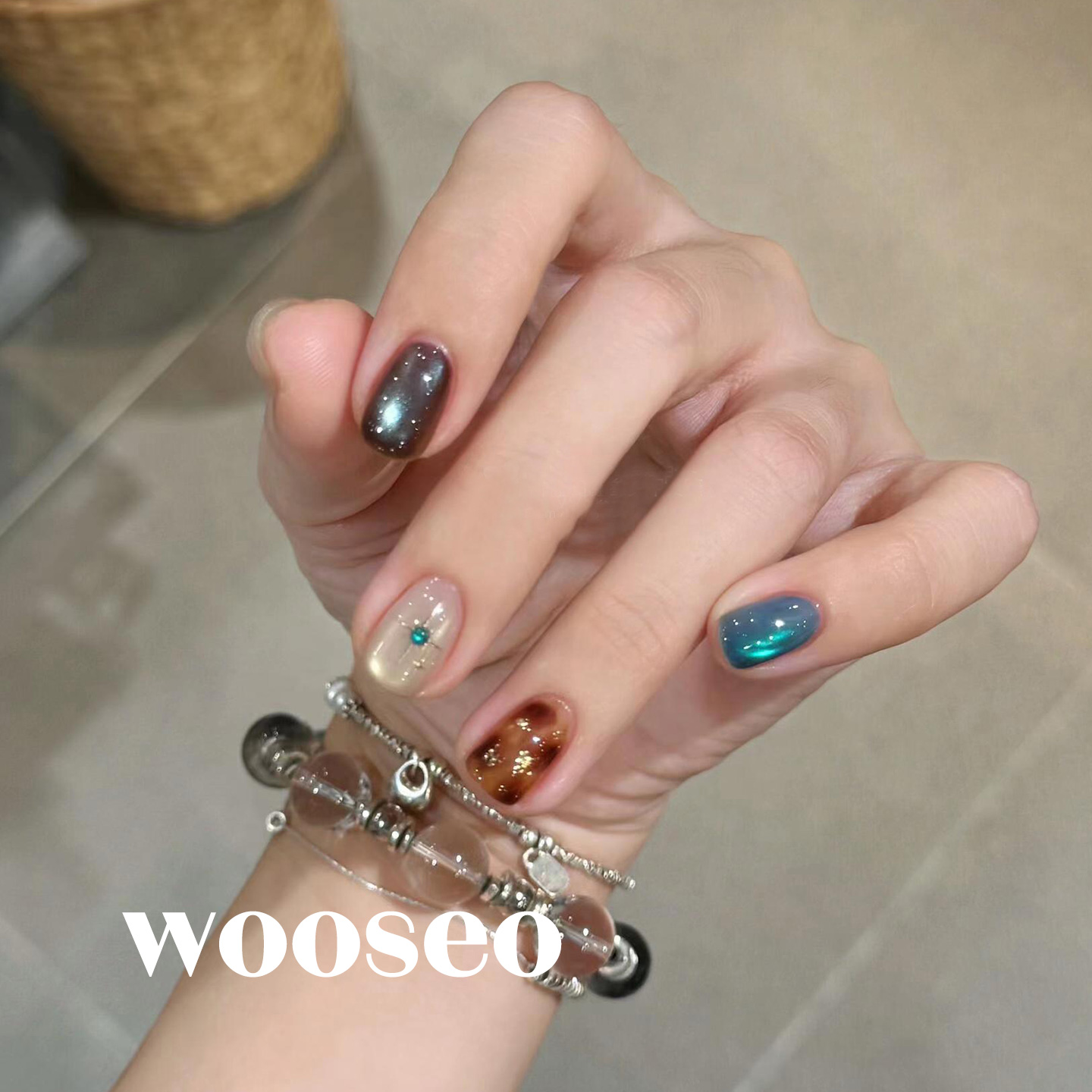 美拉德猫眼精致绝美成品甲片