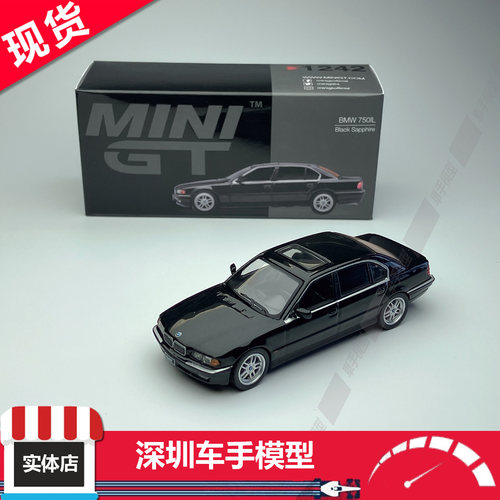 现货 MINIGT 1:64 1242 宝马 BMW 750IL 宝石青 合金汽车模型