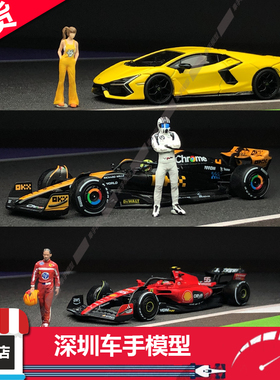 Plot 1:64 车手人偶apxgp桑尼海耶斯 汉密尔顿 黄衣美女 树脂人偶