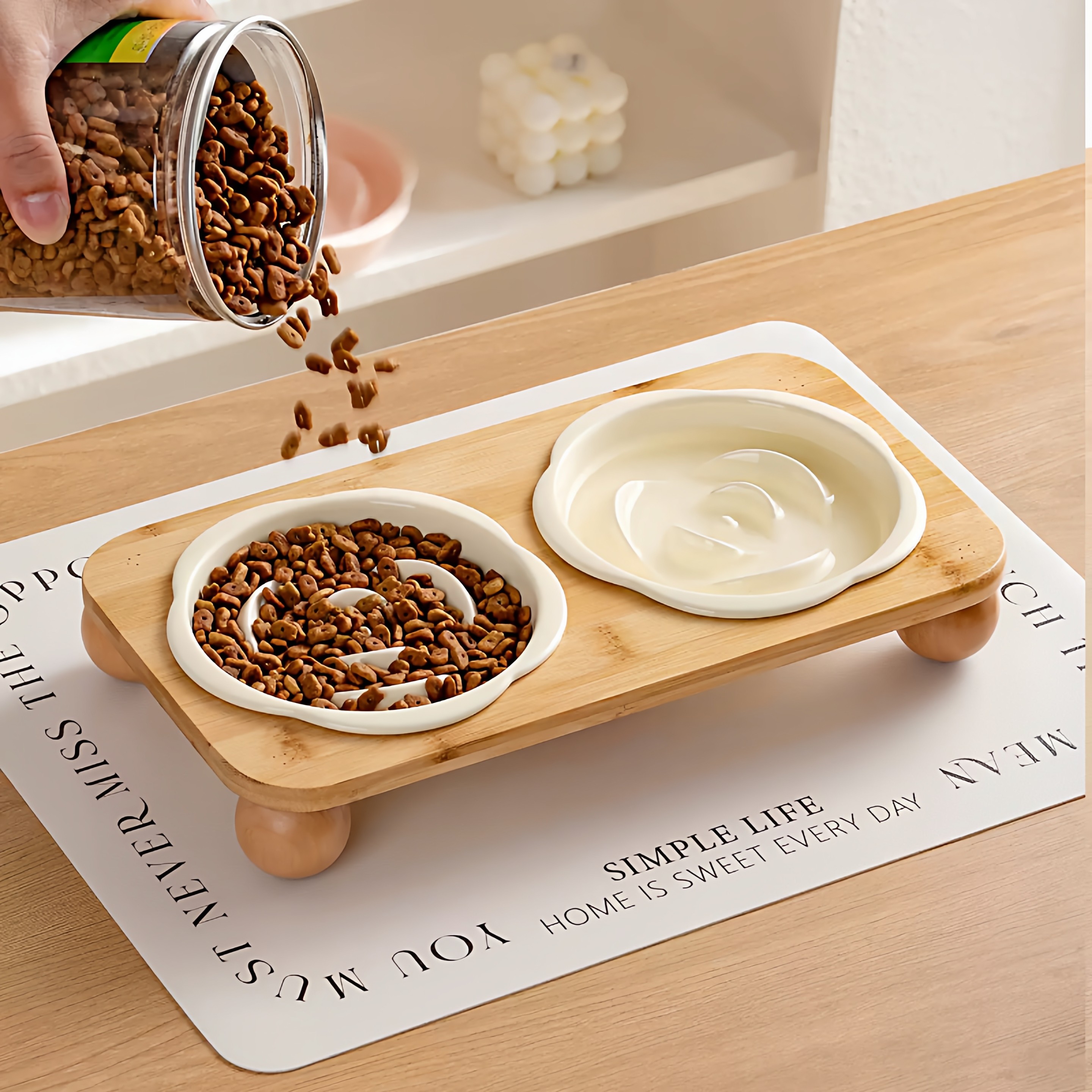 【宠物用品】萌宠宠物陶瓷慢食碗狗碗猫碗防噎带木架防打翻宠物碗,宠物/宠物食品及用品,猫狗碗/慢食碗,淘宝优惠券,粉丝福利购,淘宝优惠卷