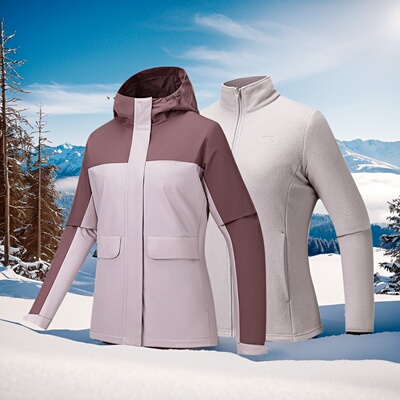 安踏抓绒内胆三合一外套女上衣