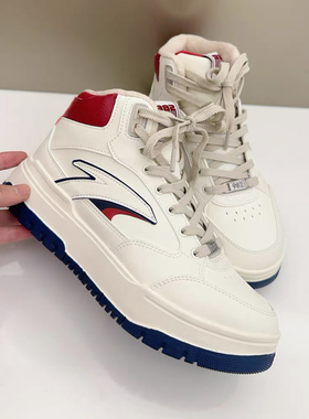 安踏982丨加绒保暖高帮板鞋女2025冬季新款棉鞋运动鞋子122448961