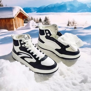 加绒保暖高帮休闲运动鞋 2025冬款 112548971 男大棉鞋 安踏982板鞋