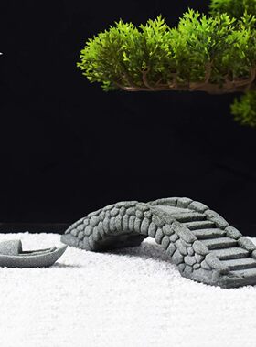 石桥花卉微景观小配件假山流水