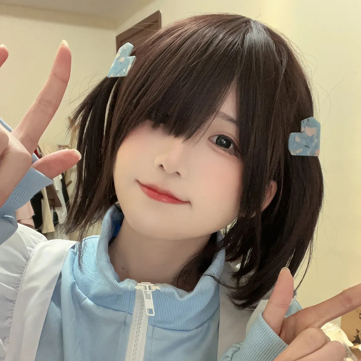 假头发女学生二次元bobo头气质锁骨发短直发空气刘海可爱波波头发