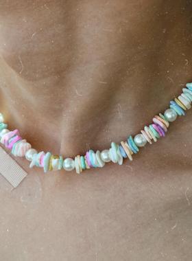 新款彩色贝壳项链项链