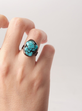 GetEmON原创高级感不规则小众情侣水晶原石好运男女可调节戒指