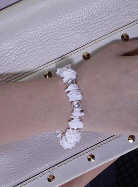 GetEmON原创高级感轻奢小众情侣多巴胺贝壳珍珠嘻哈男女串珠手链