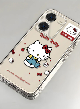 卡通kt猫vivoY100i长续航版壳透明V2312BA全包防摔可爱套外壳