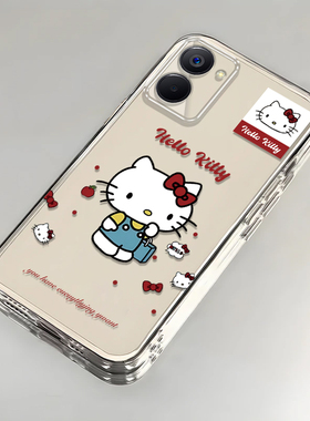 卡通kt猫realme真我V30t壳透明RMX3618全包防摔女可爱套外壳