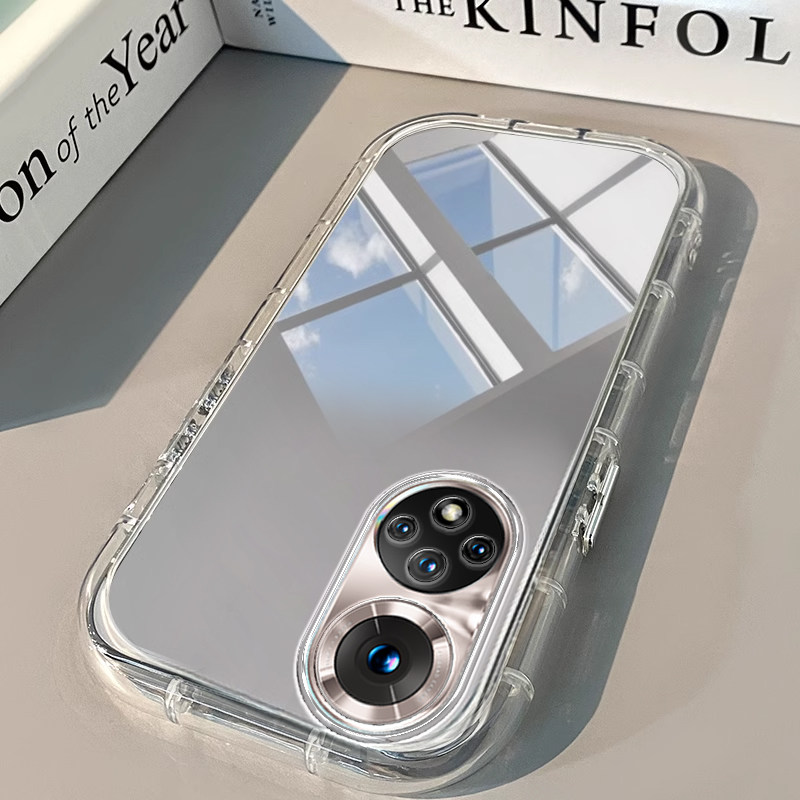 荣耀50手机壳20青春版透明新80 PRO镜面30泡芙se气囊i男X 60女70高级10潮90 GT全包100防摔200潮300软honor