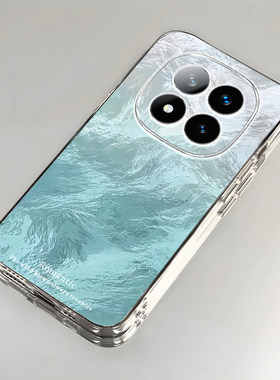 红米Note15Pro+手机壳渐变冰川蓝壳透明全包防摔薄男女可爱套外壳