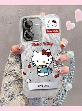 羽纱kt猫vivoY78t手机壳V2312BA情侣全包防摔高级男女可爱套外壳