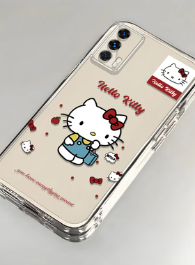 卡通kt猫realme真我Q3Pro壳透明RMX2205全包防摔女可爱套外壳