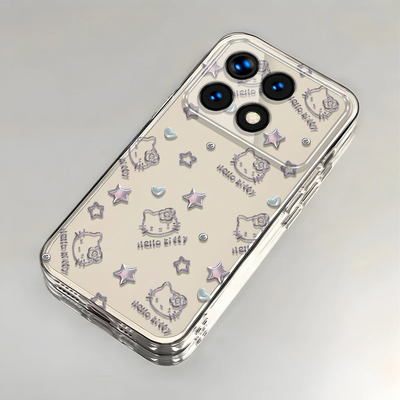 凯蒂猫红米K70E手机壳透明2311DRK48C全包防摔高级男女可爱套外壳
