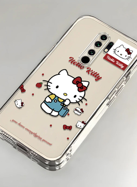 卡通kt猫红米9壳透明M2004J19C全包防摔软高级男女可爱套外壳