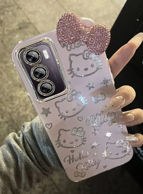 羽纱kt猫OPPOReno12手机壳PJV110情侣全包防摔高级男女可爱套外壳