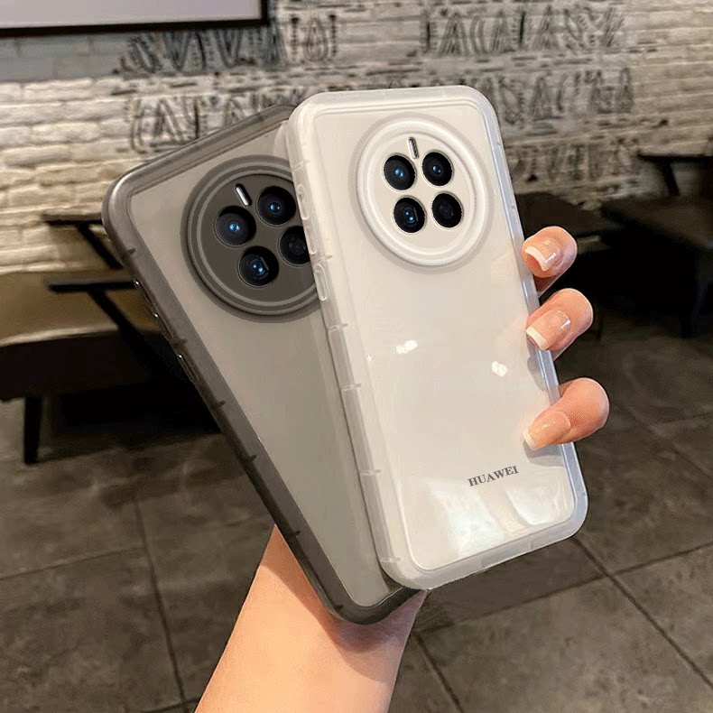 华为Mate50/Pro手机壳简约高级感新款mate50rs保时捷硅胶全包防摔情侣男女适用于透明小胖妞