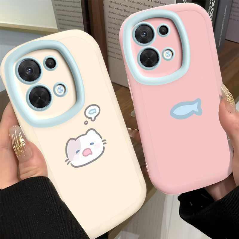 OPPO Reno13手机壳OPPOReno13泡芙猫鱼可爱情侣OPPOReno13pro气囊男女款高级感全包爱酷13pro防摔硅胶软壳