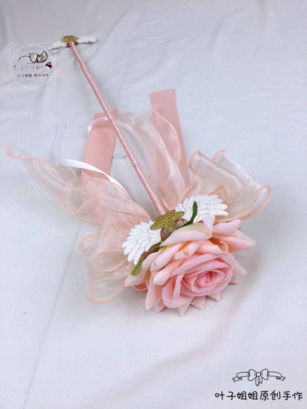 洛丽塔儿童摄影玫瑰花手杖花杖走秀拍照道具仙女茶会Lolita仙女棒