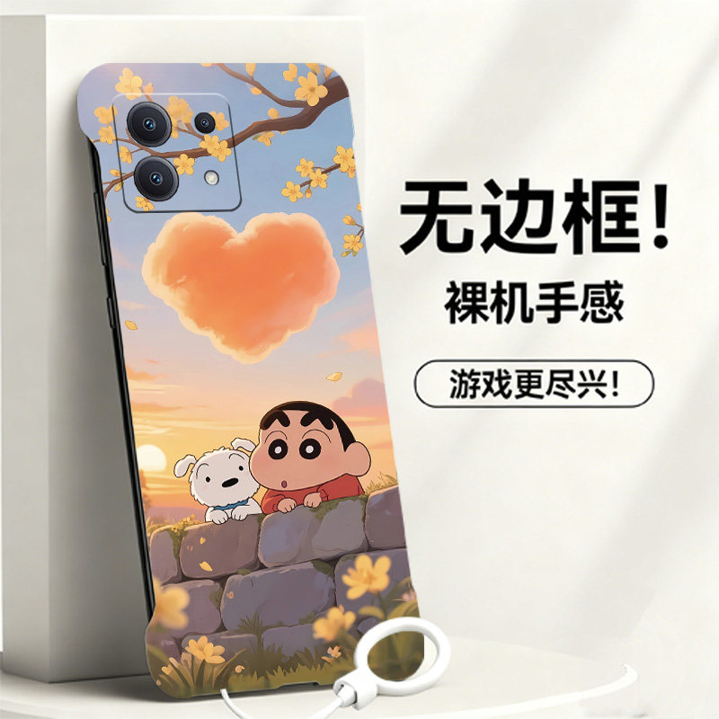 送挂环蜡笔小新适用小米civi4pro手机壳civi5pro无边框Civi3/2散热红米note9pro新款mix4半包超薄小米9硬1s女