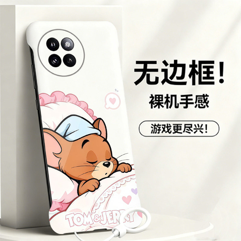 送挂环猫和老鼠适用小米civi4pro手机壳civi5pro无边框Civi3/2散热红米note9pro新款mix4半包超薄小米9硬1s女